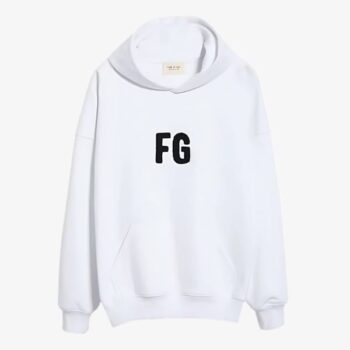 fg logo essentials hoodie white